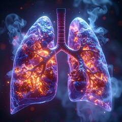 Lungs burning in smoke