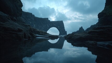 Coastal Archway and Reflection