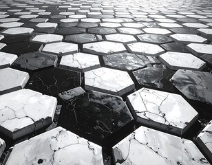 Abstract hexagonal pavement