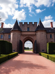 Southern gatehouse of Valdemars Castle near Svendborg, Denmark