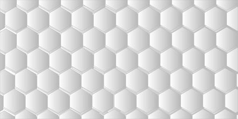 Fototapeta premium A geometric seamless hexagon grid pattern with a honeycomb structure and 3D texture for a modern tech wallpaper design
