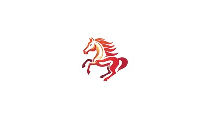 Abstract horse logo, dynamic pose