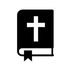 bible Icon isolated on white background Silhouette vector 