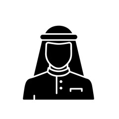 Muslim man icon silhouette isolated on white background vector 