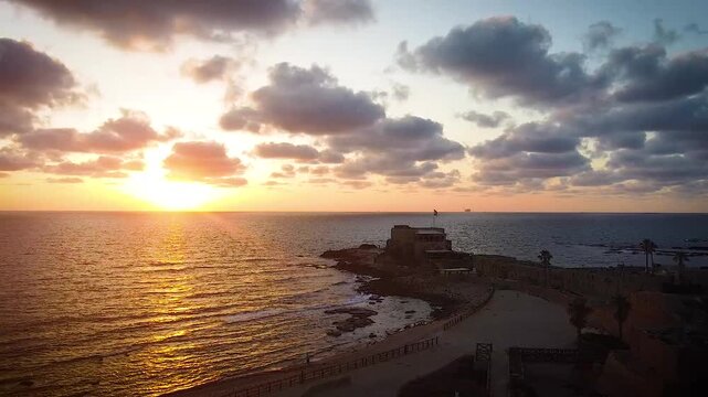 Aerial View of the Ancient Caesarea Maritima