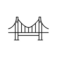 Simple line illustration of a bridge design  