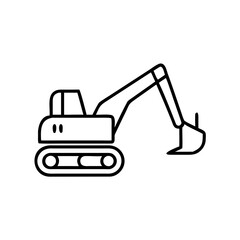 Naklejka premium Excavator machine outline vector design in minimalist style 