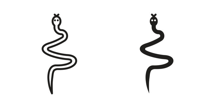 Snake icon clipart and lineart vector symbols