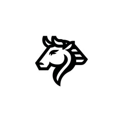 Fototapeta premium Black and white stylized animal head graphic