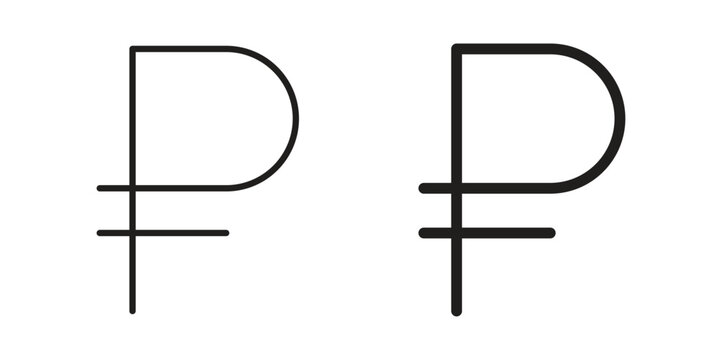 Ruble icon clipart and lineart vector symbols