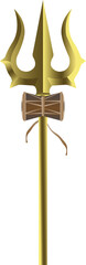 Shiva trishul golden illustration isolated on a transparent background