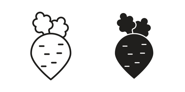Radish icon clipart and lineart vector symbols