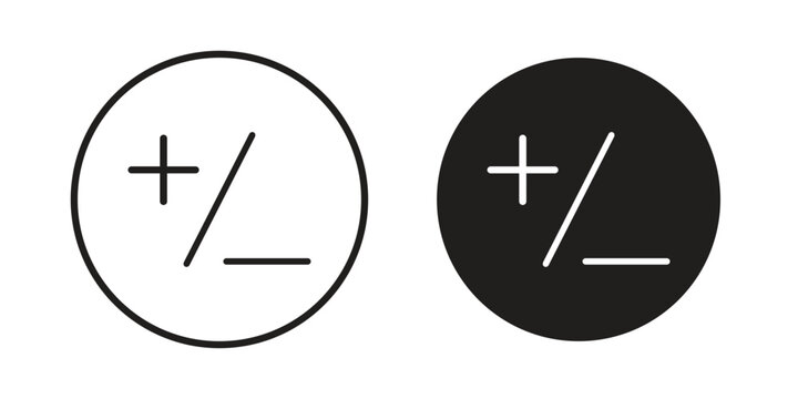 Plus minus icon clipart and lineart vector symbols