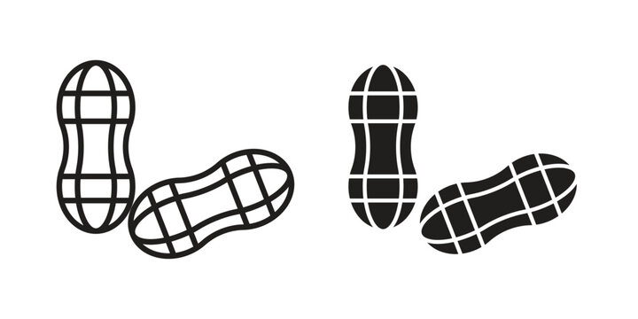 Peanut icon clipart and lineart vector symbols