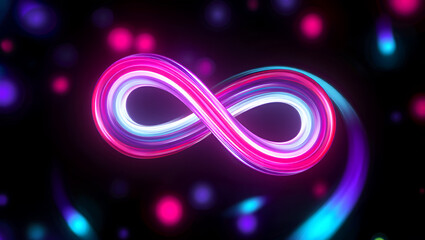 Abstract Infinity Symbol with Neon Glow 406f99f0a0ea image isolated on a transparent background