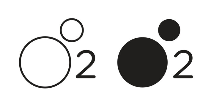 Oxygen O2 icon clipart and lineart vector symbols