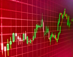 Financial chart showing fluctuating stock market data