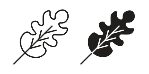 Oak Leaf icon clipart and lineart vector symbols © Bsbd