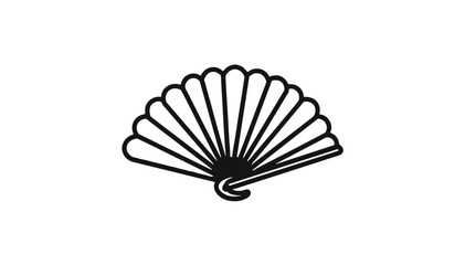 Decorative hand fan illustration for summer cooling