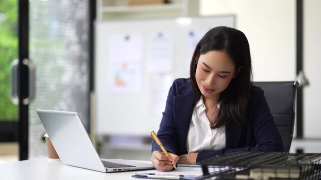 Project manager working and update tasks with milestones progress planning and professional investor working new start up project in the office.