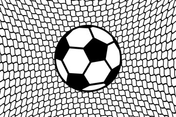 Clip art Soccer ball hitting goal net. Goal, scoring, net concept