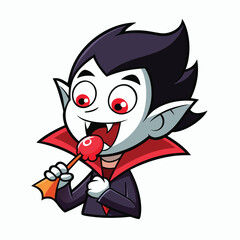 Devil Girl with red wings and horns cartoon illustration