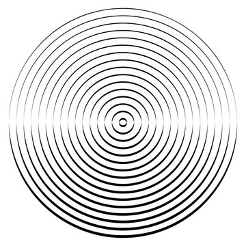 Concentric Circle Lines Abstract Radial Pattern. Fresnel lens