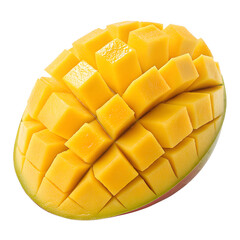 Fresh ripe mango fruit cut in cubes healthy eating tropical fruit vibrant color delicious juicy dessert idea