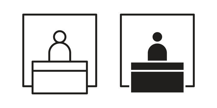 Exhibitor icon clipart and lineart vector symbols