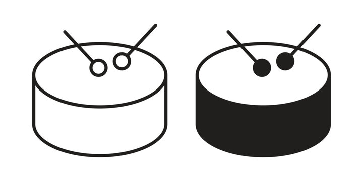 Drum icon clipart and lineart vector symbols