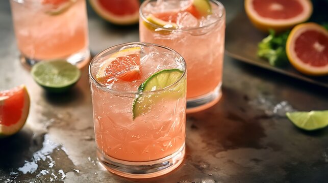Made with grapefruit fresh limes syrup and sparkling water