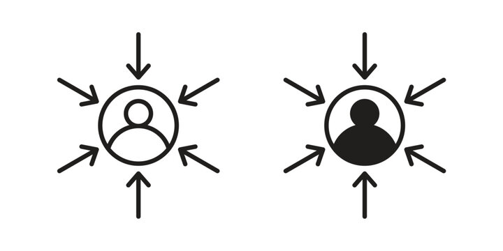 Customer centricity icon clipart and lineart vector symbols