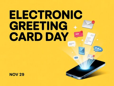 Celebrate electronic greeting card day on november 29th with digital messages sent from your smartphone