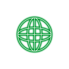 A green globe icon with white lines depicting latitude and longitude, set against a clean white background.