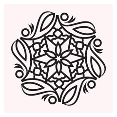 Mandala art black hand-drawn 