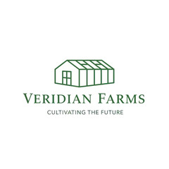 Veridian Botanical Logo Featuring Green Art Greenhouse Icon and 'Cultivating the...' Tagline on a Clean White Background, Flat Vector Elements, Vector Illustration, Simple Vector, Stylized Vector