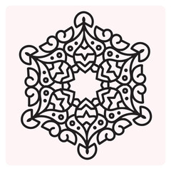 Mandala art black hand-drawn 