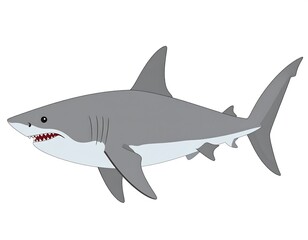 Obraz premium Cartoon shark side profile