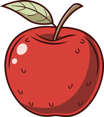 Red Apple Fruit Illustration. Fresh Red Apple Design. Realistic Red Apple Artwork. Juicy Red Apple Illustration. Shiny Red Apple Design. Organic Red Apple Artwork. Glossy Whole Red Apple Illustration