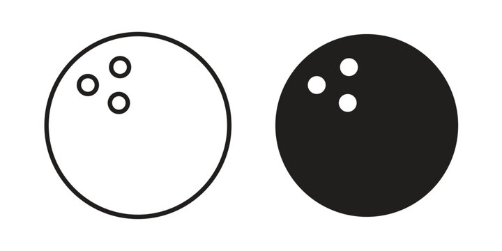 Bowling ball icon clipart and lineart vector symbols