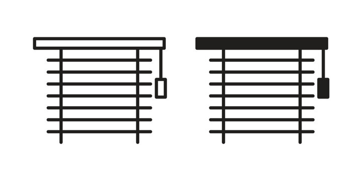 Blinds open icon clipart and lineart vector symbols