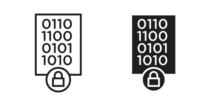 Binary Lock icon clipart and lineart vector symbols