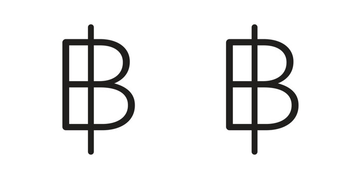 Baht sign clipart and lineart vector symbols