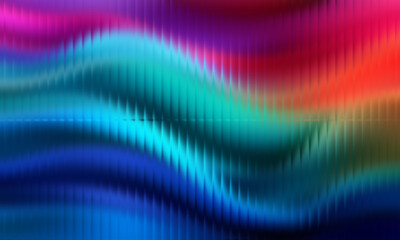 Vibrant ripple wave background with blue, teal, green, orange, and magenta gradients, smooth distortion and vertical ridges, abstract fluid motion, dynamic flow, seamless modern digital design