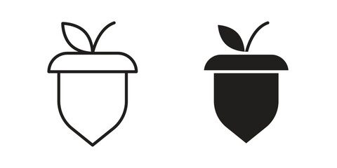 Acorn icon clipart and lineart vector symbols © Bsbd