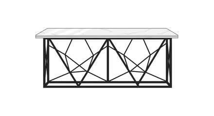 Elegant marble top console table featuring a geometrically designed base