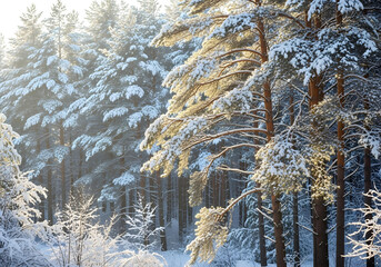 snow covered trees