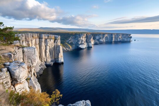 Lena Pillars cliffs towering over the Lena river
