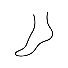 Leg line icon human foot, side view vector illustration isolated black silhouette