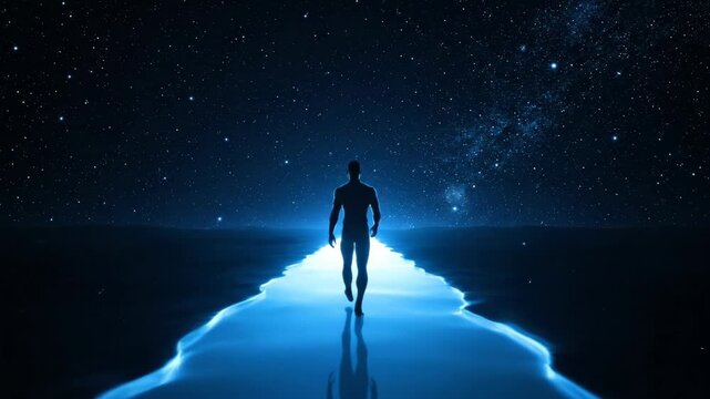 Walking on a Cosmic River Toward a Bright Future During a Clear Night in Space